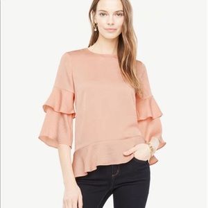Ann Taylor Ruffle sleeve blouse